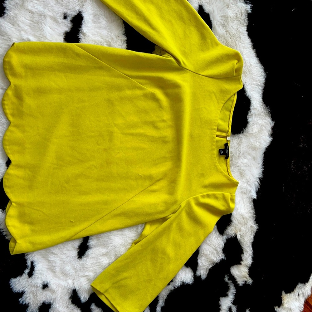 3/4 Length sleeve yellow blouse